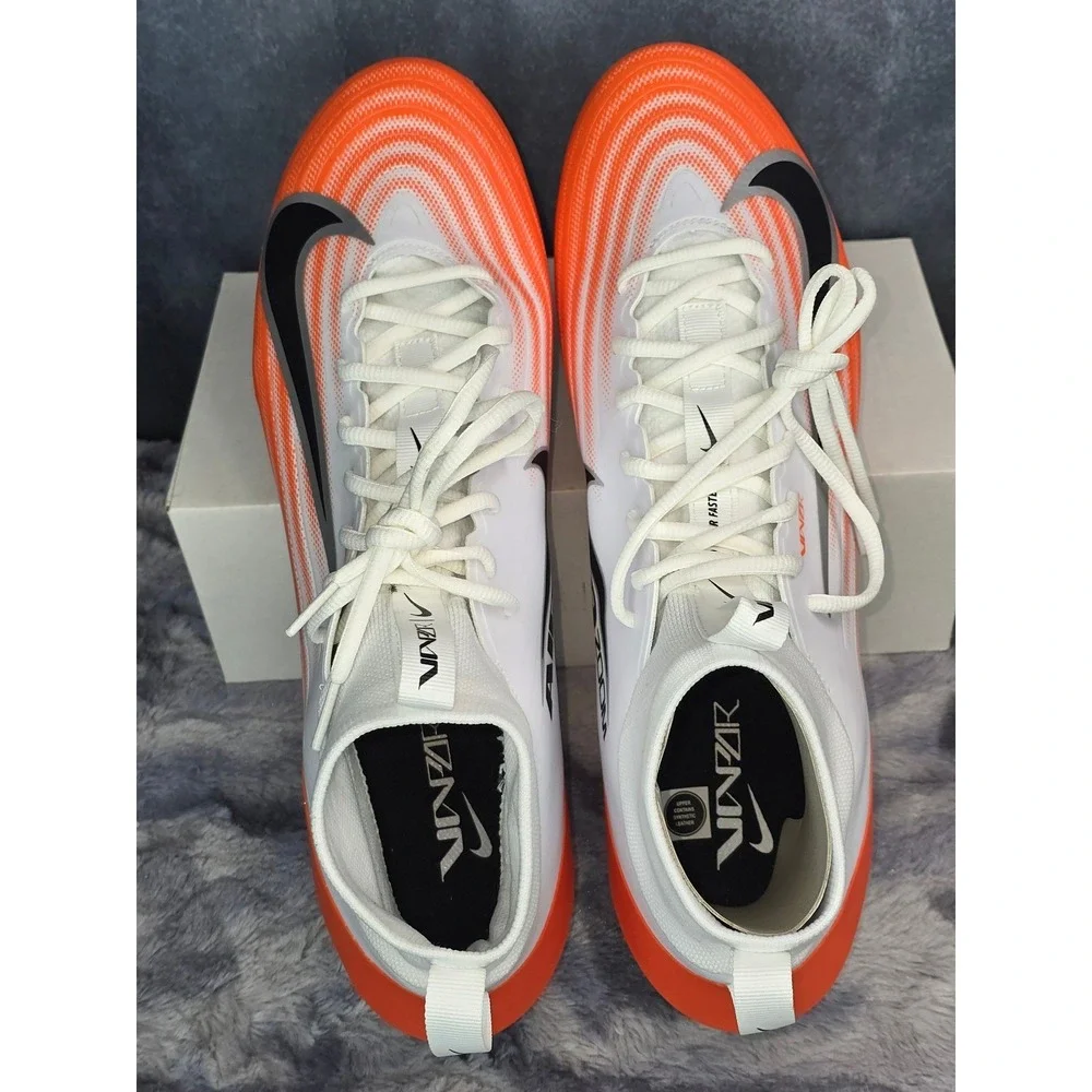 NWB Nike ZM Air Vapor Pro 1 Football Cleats White Orange Mens Size 14 IB2495-107